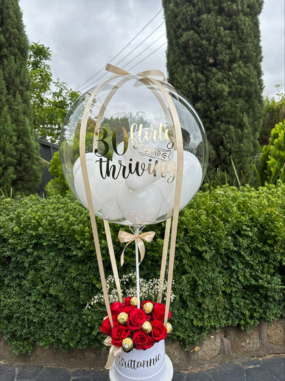 Fresh Roses with Forrero Balloon Bundle