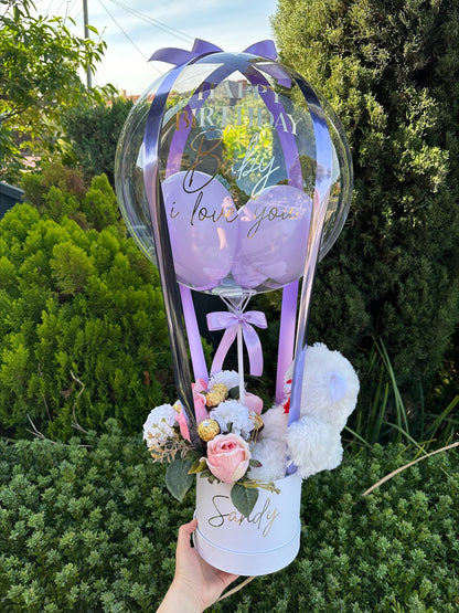 Artificial Flowers, Teddy and Forrero Balloon Bundle