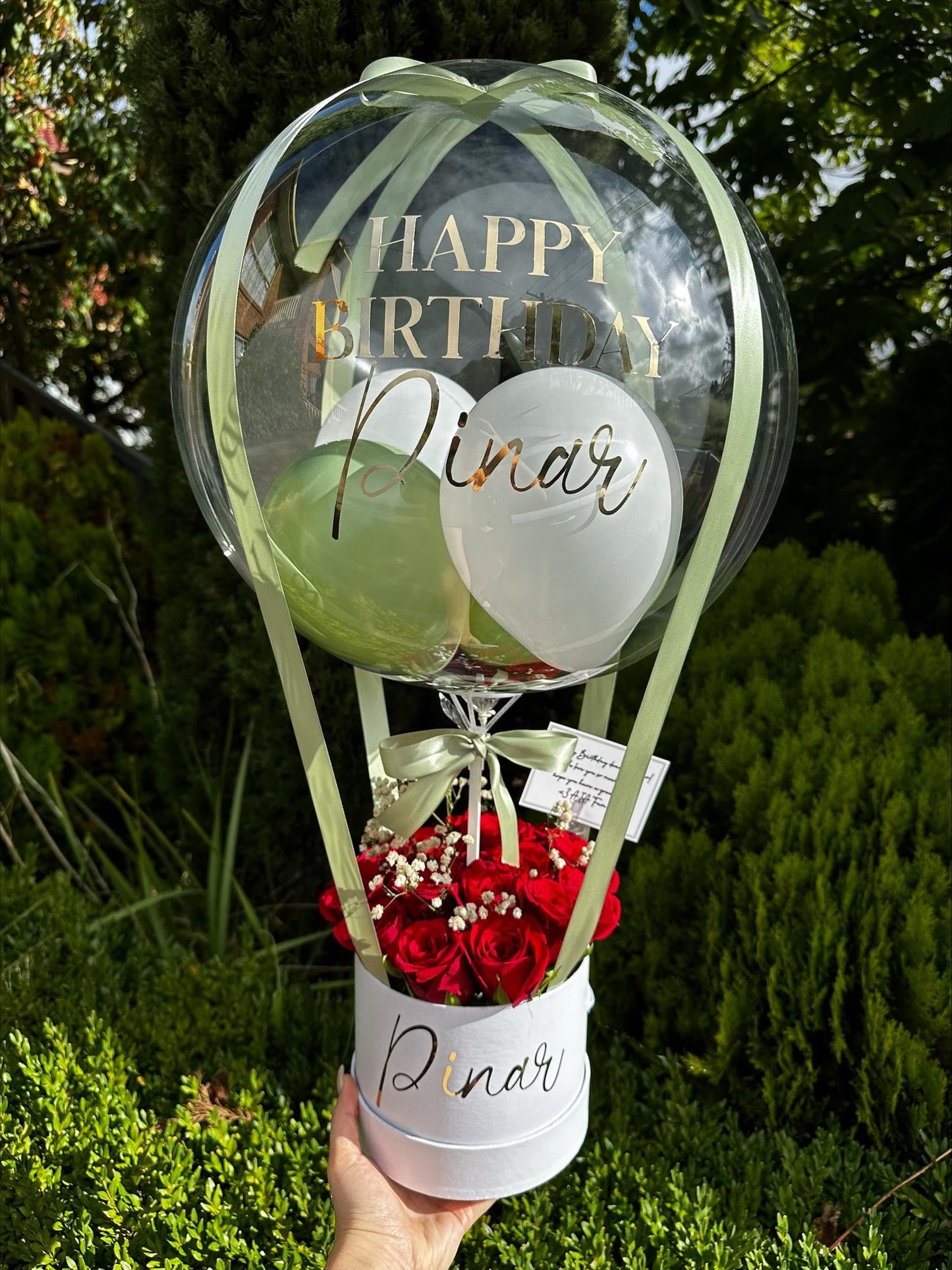 Fresh Roses with Forrero Balloon Bundle