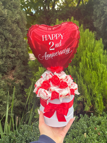 Heart Balloon, Raffaello and Flower Box