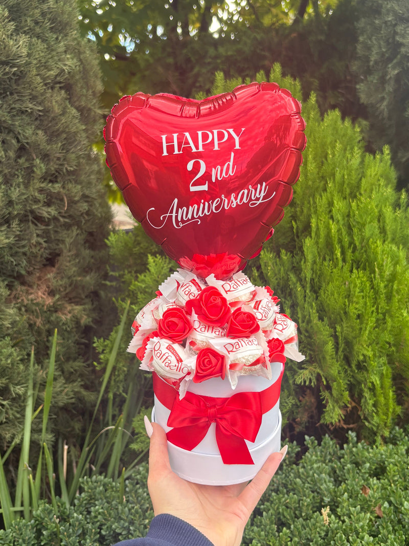 Heart Balloon, Raffaello and Flower Box
