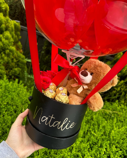 Artificial Flowers, Teddy and Forrero Balloon Bundle