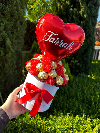 Heart Balloon Forrero and Flower Box